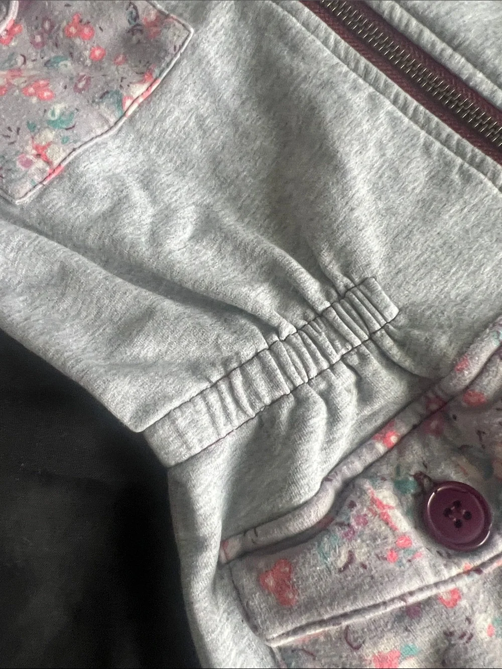 Matilda Jane (435) Girls' Light Gray Hooded Floral Jacket